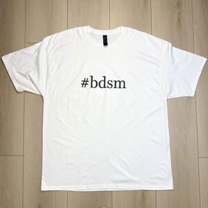 Hanes‎ Beefy Men's 3XL T-Shirt #bdsm Graphic Tee White Short Sleeve Cotton Funny
